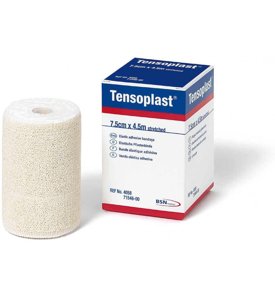 Tensoplast, venda elástica adhesiva de algodón.