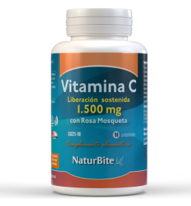 Naturbite Vitamina C 1.500mg Lib. Sost. 90 tabletas